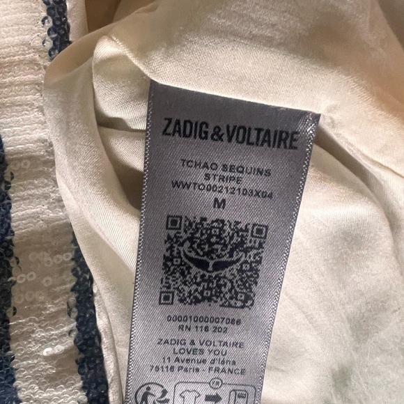 Zadig & Voltaire Striped Scoop Neck Blouse - Picture 5 of 5